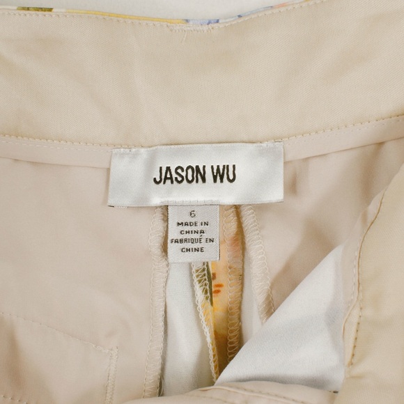 NWT Jason Wu High Waist Rose Floral Satin Belted Shorts - Picture 8 of 8